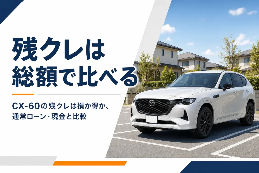 住宅街の駐車場に停まっているマツダ CX-60